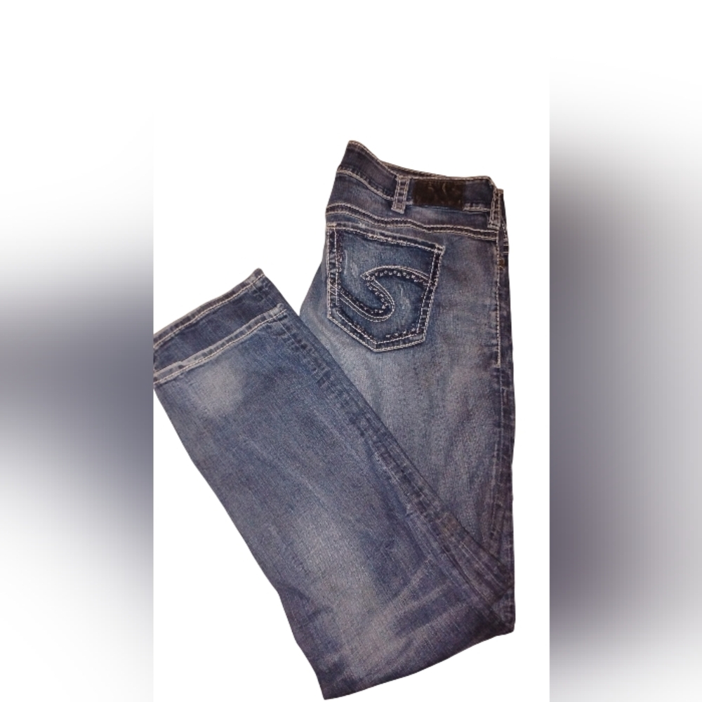Size 18 Silver Jeans Dark Blue Mid Straight Suki